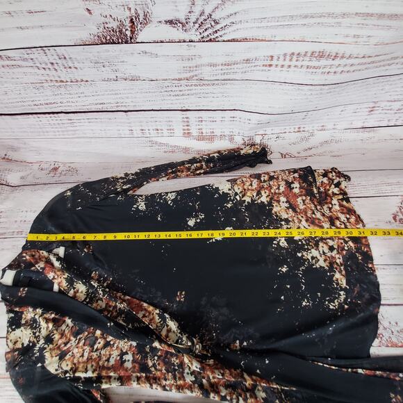 Intermix Silk Fairy Black Floral Dress Sm Asymmetric Layers Sheer Flowy Romantic - Picture 15 of 16